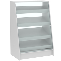 Торговый прилавок для выпечки с четырьмя наклонными полками и бортиками серии BAKERY №3, Серый