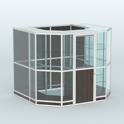 Павильон из профиля пристенный №7г (4,32 кв. м), Дуб Венге