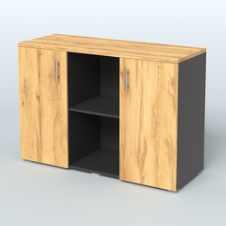 Греденция ТБ-01, Черный и Дуб Золотистый U1148