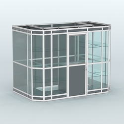 Павильон из профиля пристенный №10в (4,05 кв.м), Темно-Серый