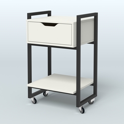 Тумба мобильная с ящиком и полкой Европа, цвет денвер светлый + белый, Белый