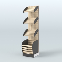 Малый стеллаж для хлеба и выпечки с нижней корзиной Феникс №4К, Черный + Дуб Сонома