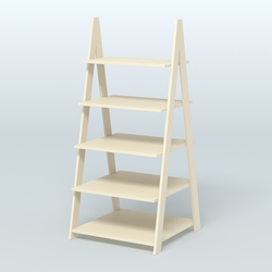 Торговая двусторонняя стойка ЛОФТ №3-950 с широкими полками, Крем Вайс