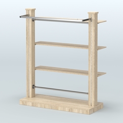 Островная система с перфорацией и тремя полками из ДСП №11, Дуб сонома