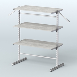 Система ЭЛЕГАНТ островная с шестью прямыми полками из ДСП №17а, Метрополитан Грей