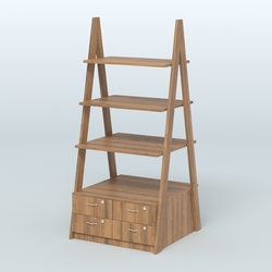 Торговая двусторонняя стойка ЛОФТ №4-950 с узкими выдвижными ящиками, Орех