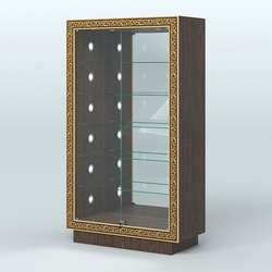 Низкая торговая витрина с декором НБА-507С, Дуб Венге