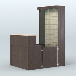 Мини павильон для торговли с большой застекленной эко-панелью СЛОТ №9 (2 кв.м), Дуб Венге и Дуб Сонома