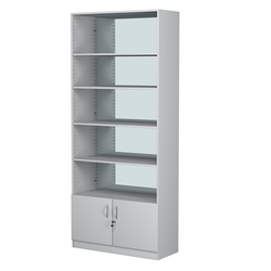 Стеллаж из ДСП с 4-мя полками 400x900 мм серии LEVEL-4 №14-2 (З/C - ЗЕРКАЛО), Серый