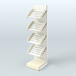 Торговый стеллаж узкий для хлеба и выпечки Феникс №5, Крем Вайс + Белый