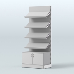 Стеллаж для хлеба и выпечки с четырьмя наклонными полками и накопителем Феникс №13Н, Серый