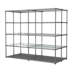 Хромированное вешало ПЛАТФОРМА №4-1 с полками стекло 6мм, Черный