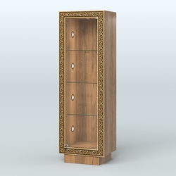 Низкая витрина с декором на цоколе НБА-1С, Орех