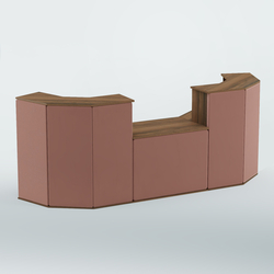 Ресепшен со столом БАРХАТ СЕРЫЙ ПЕРЛАМУТР №3 (ровная поверхность), Орех + 03 Mika