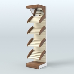 Стеллаж для хлеба и выпечки с полками - корзинами и фризом Феникс №5Ф, Орех + Крем Вайс