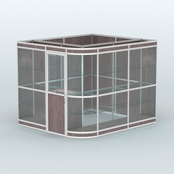 Павильон из профиля угловой №5в (5,5 кв.м), Ясень Анкор темный