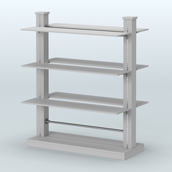 Островная система с перфорацией и двусторонними полками из ДСП №20, Серый