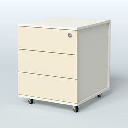 Тумба мобильная Киви, цвет белый, Белый + Крем Вайс