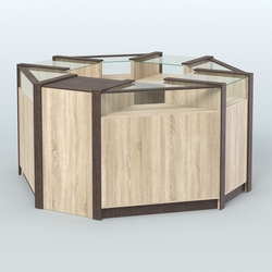 Торговый островок небольшой в стиле ЛОФТ №1 (4,72 кв.м), Дуб Сонома + Дуб Венге