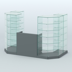 Торговый стеклянный павильон Абсолют №8 (открытый) (3 кв.м), Темно-Серый
