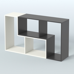 Торговый стеллаж Лофт №1 малый двухмодульный, Белый и Черный