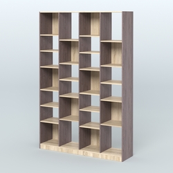 Стеллаж из ДСП серии ЛОФТ №11-2 с полками ДСП, Ясень Анкор темный и Дуб Сонома