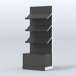 Стеллаж для хлеба и выпечки с тремя наклонными полками и накопителем Феникс №11, Черный