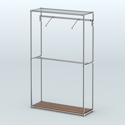 Торговая система ХРОМ без ДСП 1200 мм с поручнями №4, Орех