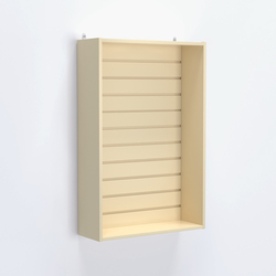 Витрина настенная №202-1В без дверей с эконом панелью, Крем Вайс