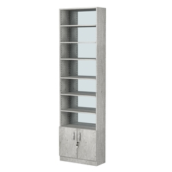Стеллаж из ДСП с 6-ю полками 250x600 мм серии LEVEL-6 №4-2 (З/C - ЗЕРКАЛО), Метрополитан Грей