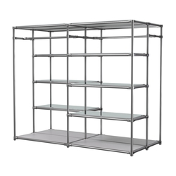 Хромированное вешало ПЛАТФОРМА №2-4 с зеркальными полками 4мм, Серый