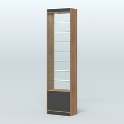 Высокая витрина серии Эконом №304-600 (без дверей), Орех + Черный