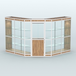 Павильон из профиля угловой №7в (9 кв.м), Дуб Канзас коричневый