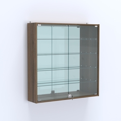 Витрина настенная №204-2А зеркальная, Орех