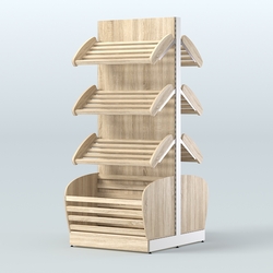 Островной высокий стеллаж с накопителями для хлеба и выпечки СХОВН-01, Дуб сонома