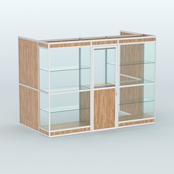 Павильон из профиля пристенный №1в (4,05 кв. м), Дуб Канзас коричневый