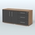 Тумба сервисная с ящиками Кенвуд Конференц, цвет слоновая кость Орех + Черный