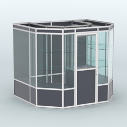 Павильон из профиля пристенный №7а (4,32 кв. м), Антрацит