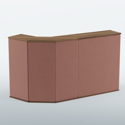 Ресепшен Г-образный БАРХАТ СЕРЫЙ ПЕРЛАМУТР №1 (ровная поверхность), Орех + 03 Mika