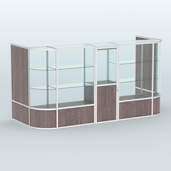 Павильон из профиля пристенный №12б (5,50 кв.м), Ясень Анкор темный