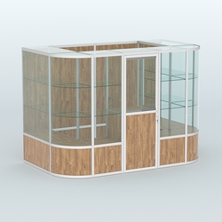 Павильон из профиля пристенный №8б (4,05 кв. м), Дуб Канзас коричневый