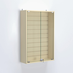 Витрина настенная №202-1Б с эконом панелью и стеклянными дверками, Крем Вайс