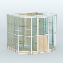 Павильон из профиля пристенный №7г (4,32 кв. м), Дуб Сонома