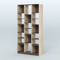 Стеллаж из ДСП серии ЛОФТ №10-2 с полками ДСП, Дуб Сонома + Дуб Венге