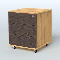 Тумба мобильная Киви, цвет белый, Дуб Золотистый + Дуб Венге