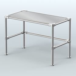 Стол малый D-41 с полкой Зеркало 4мм, Дуб Сонома