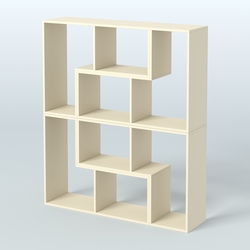 Торговый стеллаж Лофт №2 средний четырех- модульный, Крем Вайс