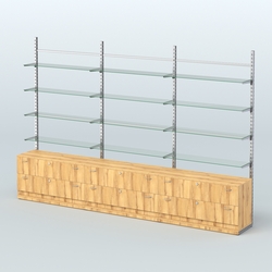 Система ЭЛЕГАНТ пристенная без ДСП №8 с тумбами Т-12 (3600 мм), Дуб Золотистый