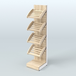 Торговый стеллаж узкий для хлеба и выпечки Феникс №5, Дуб сонома