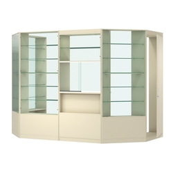 Пристенный торговый павильон из ДСП СЭСП №3 (4, 68 кв.м), Крем Вайс